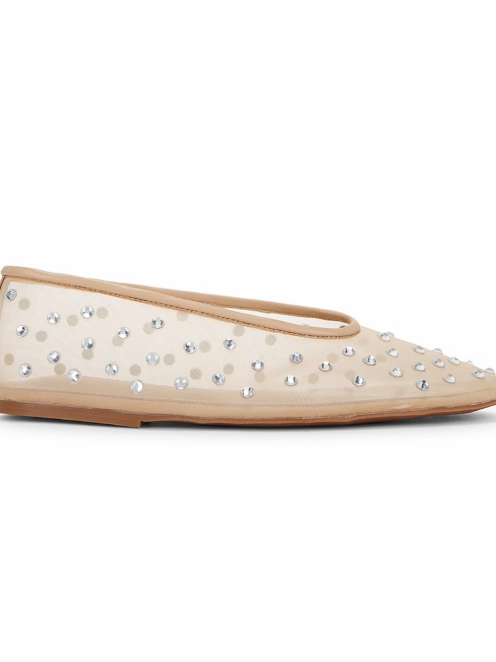 NWOT, No Box, Never Worn, Tony Bianco Milo Mesh Jewel-Embellished Ballet Flat